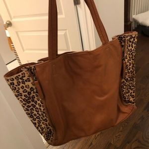 Anthropologie Monserat de Luca leather leopard bag